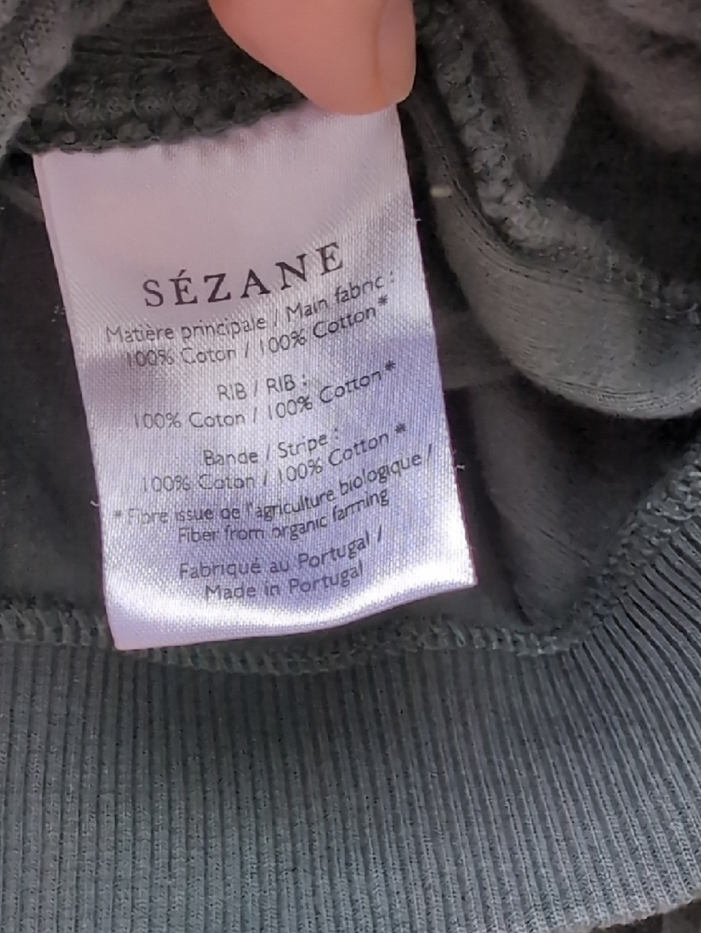 Sezane Dark Green Velvet Button-Front Iris Jacket in Sage 100% Organic Cotton - Picture 11 of 15